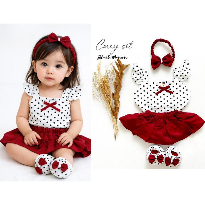 Jumper Baju Setelan Bandana Sepatu Anak Bayi Perempuan TALIT