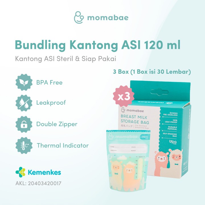 MOMABAE - Bundle 3 Box Kantong ASI 120 ml Kantong ASI BPA Fr