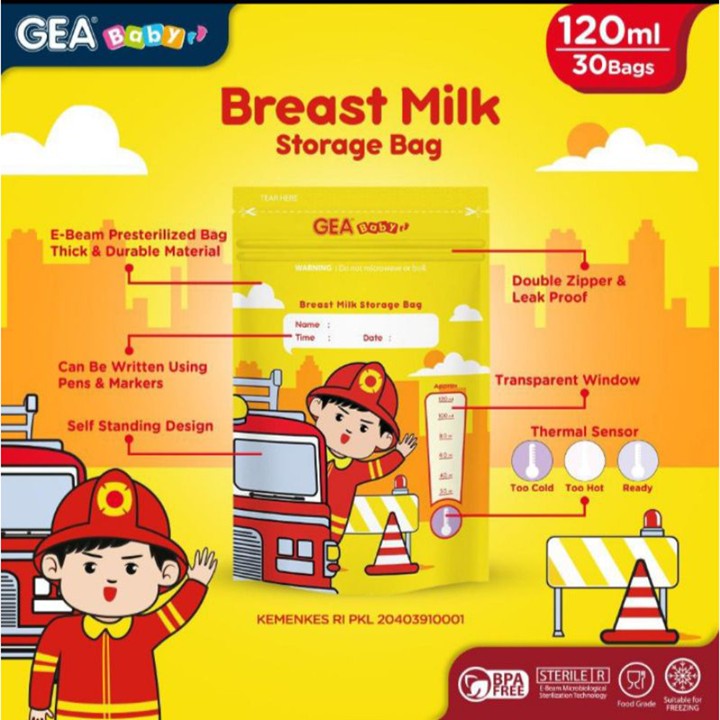 Gea Breast Milk Storage Bag / Kantong Asi (Kemasan Baru)