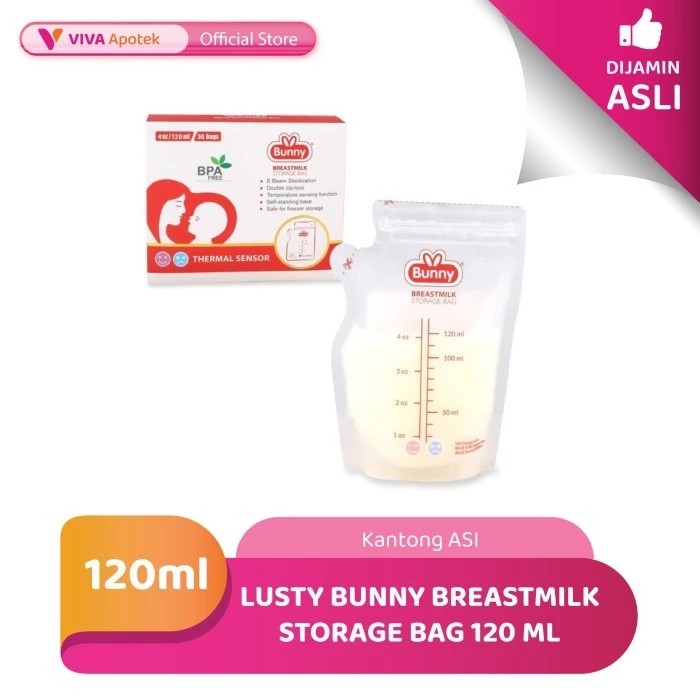 Lusty Bunny Kantong Kantung Asi Double Zip 120 ml BPA Free B