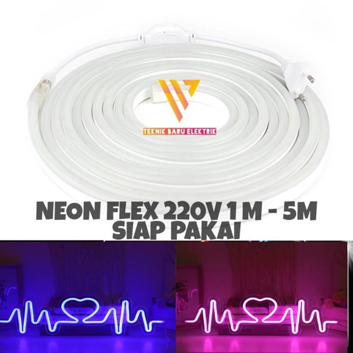 LAMPU HIAS LED NEON FLEX 220V 1M 2M 3M 4M 5M MOTIF DETAK JAN