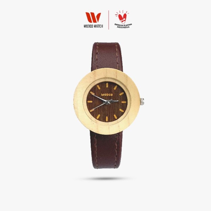 Wodco Jam Tangan Kayu Srikandi Mini Cokelat Tua