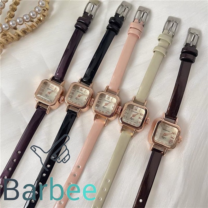 Barbee Jam Tangan Wanita Analog Doukou Kotak Vintage Gaya Ko