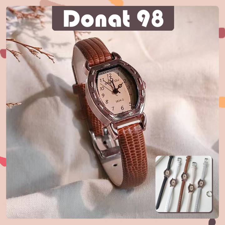 [COD] Jam Tangan Kulit Wanita Gaya Vintage Casual Fashion An