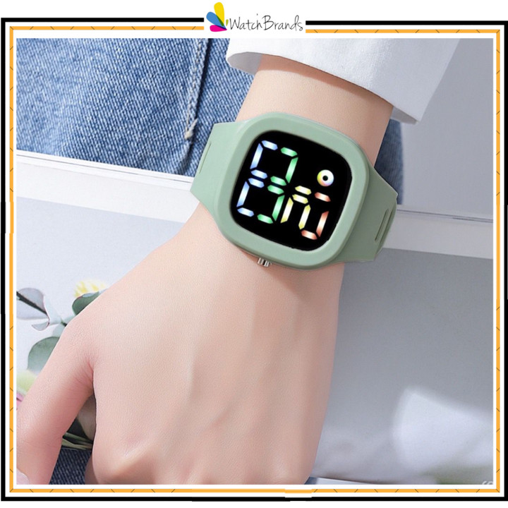 WBS Jam Tangan LED Digital Pria Wanita Rubber Tahan Air Elec
