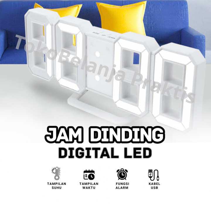 Jam Meja LED 3D Murah / Jam Dinding Digital LED 3D Bentuk An