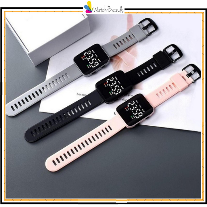 WBS Jam Tangan LED Digital Pria Wanita Rubber Electronic Fas