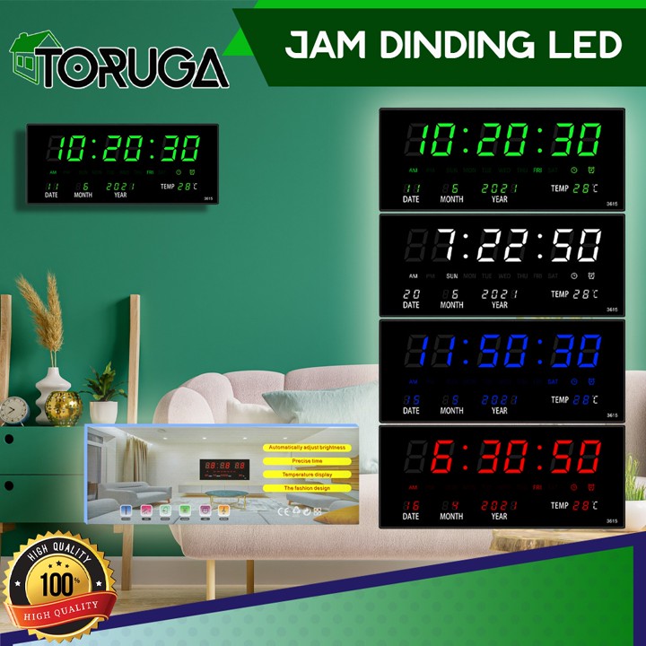 Jam Dinding Digital LED Meja Clock 3615 Merah Hijau - Fitur 