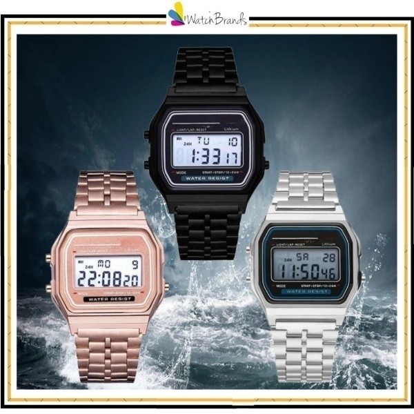 WBS JAM TANGAN DIGITAL MODEL LED RANTAI PRIA WANITA FASHION 