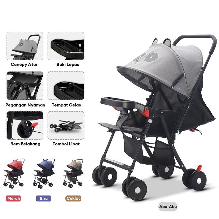Stroller Bayi Lipat Traveling Dua Arah Mudah Dibawa 0-5 Tahu