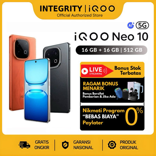 iQOO NEO 10 RAM 16/512 GB | BNIB GARANSI RESMI | SNAPDRAGON 8s GEN 4 | AMOLED | 