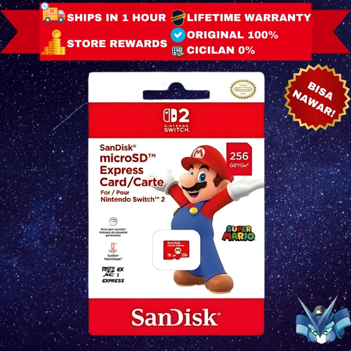 Sandisk 256gb MicroSD Express Mario Edition Micro SD CARD XC
