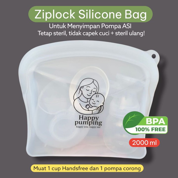 Ziplock Silicone Bag Tempat penyimpanan pompa ASI / Ziplock 