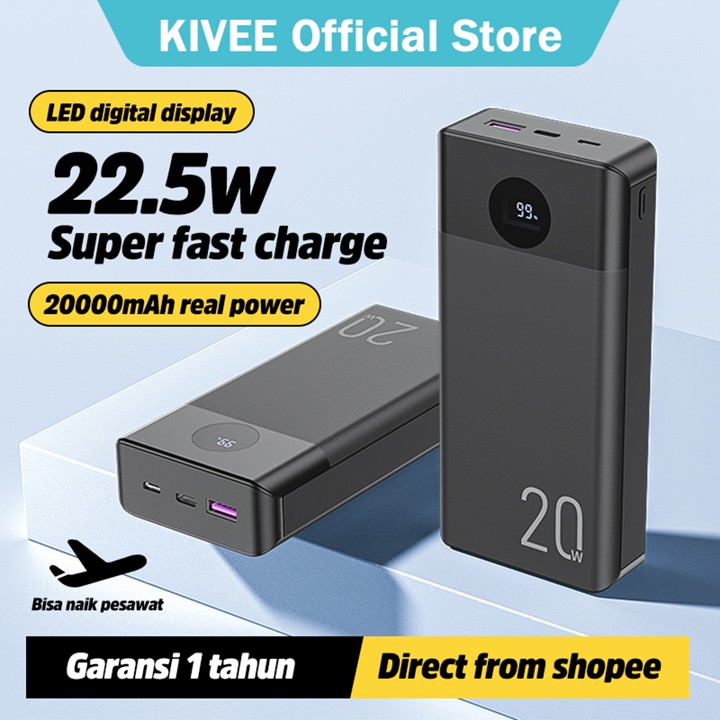 (HOT)KIVEE Powerbank 20000 mAh Fast charging 22.5W KV-PT211D