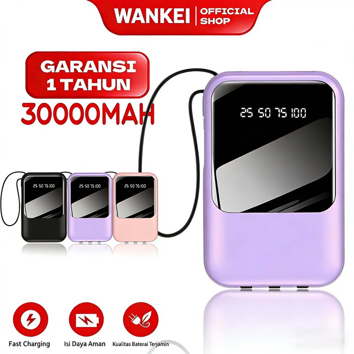 WANKEI LENTIVEN Powerbank 30000 MAH Mini Size with 4 USB Fas