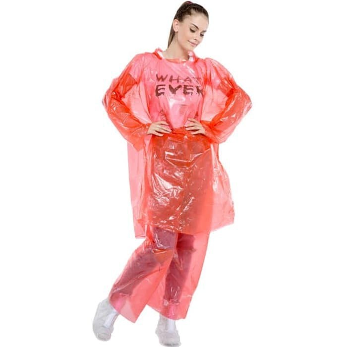 LBX Jas Hujan Plastik LDPE jaket Baju Celana Setelan Disposa
