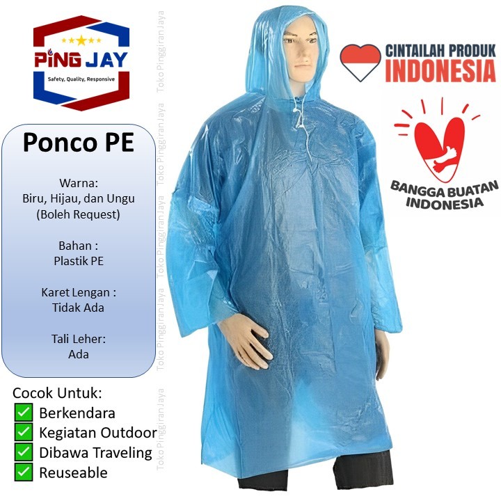 Jas Hujan Ponco Jas Hujan Plastik Ekonomis Berkualitas Jas H
