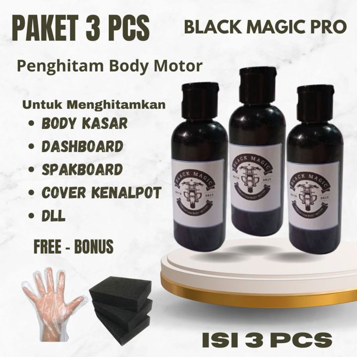 ( PAKET ISI 3 PCS ) Black Magic Penghitam Body Motor 70ML - 