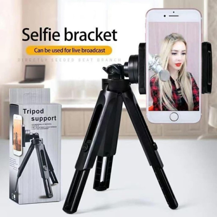 Tripod Support Mini Phone Extendable + Holder U Penyangga HP