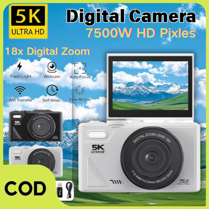 [Penjual Lokal] Kamera Digital 75MP Penjualan Terbaik Layar 