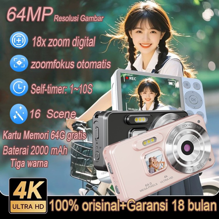 Kamera Digital Pocket Ponsel 64MP ULTRA Digital Camera VLog 