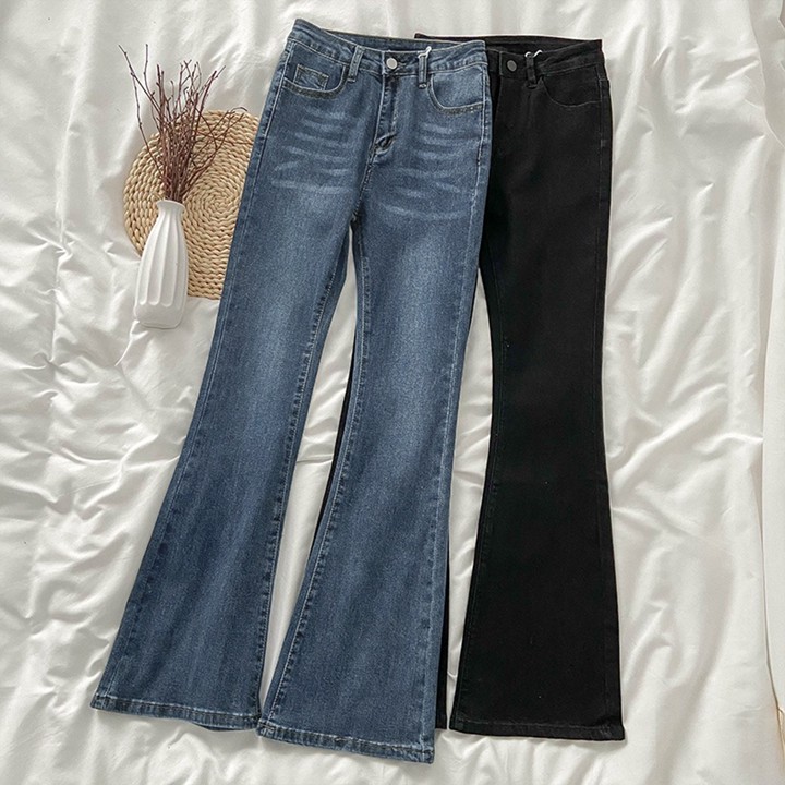 Korea Cutbray Jeans Highwaist Celana Jeans Wanita Kekinian S