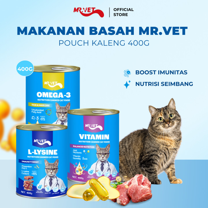 [NEW] Mr. Vet Cat Pouch Kaleng - Pouch Makanan Basah 400g VI