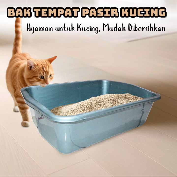 KP - Bak tempat pasir kucing | Cat Litter Box Size 40 x 31 x