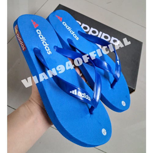 Sendal Jepit Pria Distro Casual Blue Abu Abu Spon Eva Terbar