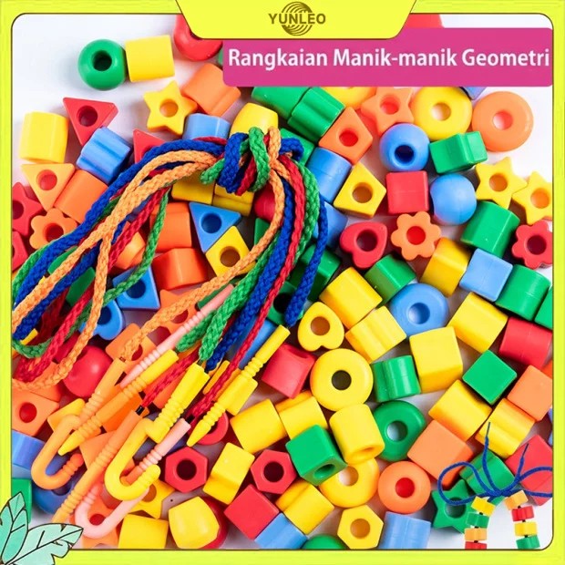YUNLEO Mainan Meronce Manik Manik-manik kalung Pelangi Warna