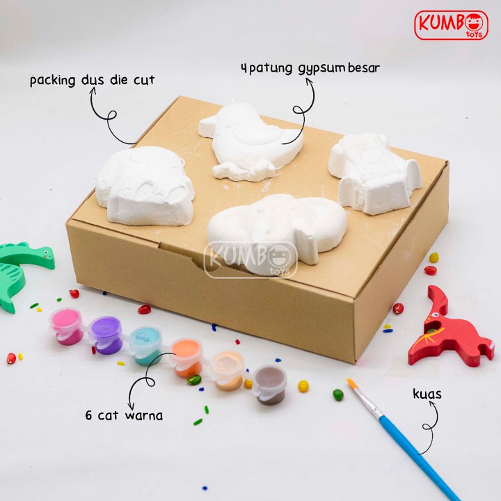 Mainan Edukasi Anak DIY Painting Gypsum Kit Mewarnai Patung 