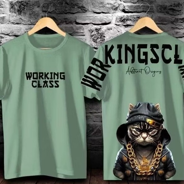 Baju Kaos Pria dewasa bahan katun/Baju Kaos Motif Cat lucu/B