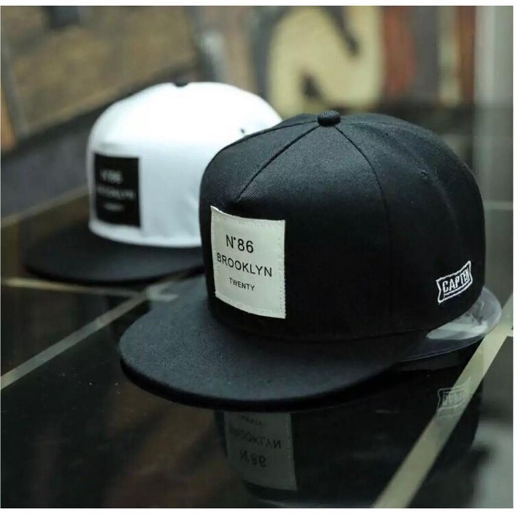 Topi Snapback Hip-Hop Baseball Broklyn Casual Print Dewasa /