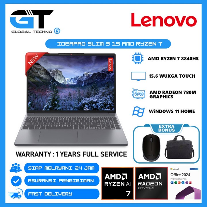 Lenovo Ideapad Slim 3 15 AMD Ryzen 7 8840HS 24GB DDR5 2TB SS