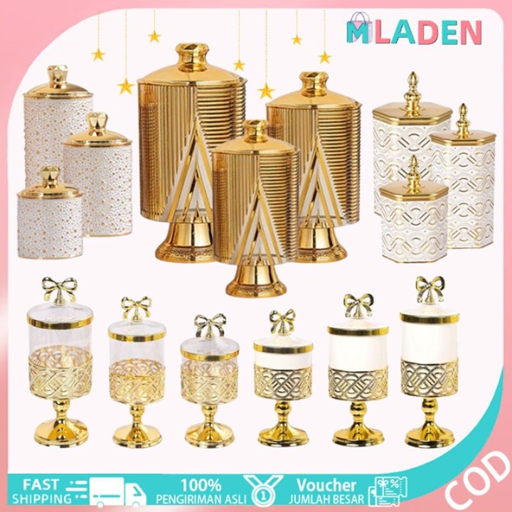MLADEN 3pcs Toples Lebaran Mewah Toples Penyimpanan Toples K