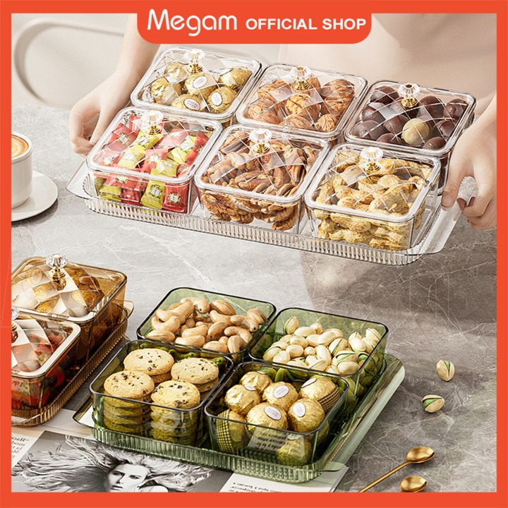 Megam Nampan Toples Snack/Makanan/Permen Box Kontainer Cemil