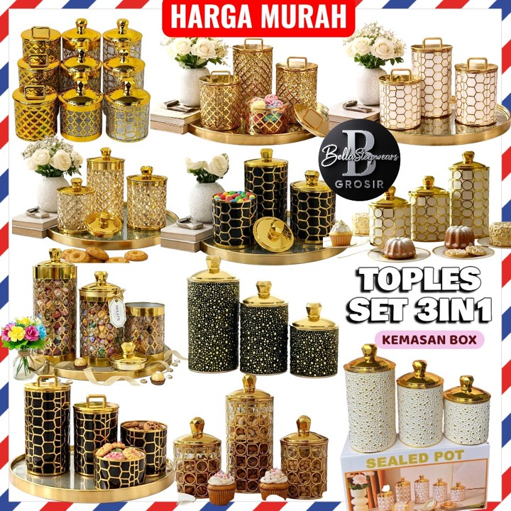 BELLA | 3IN1 SET TOPLES SULTAN GOLD VIVA BERLIAN AKRILIK MEW