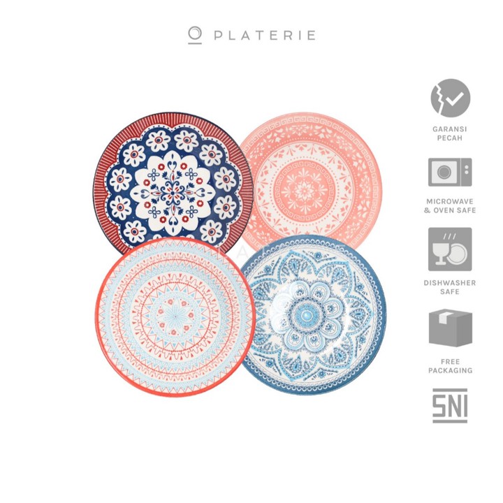 PLATERIE Piring Keramik Salad Plate 9 Inch / 23cm Floral Boh