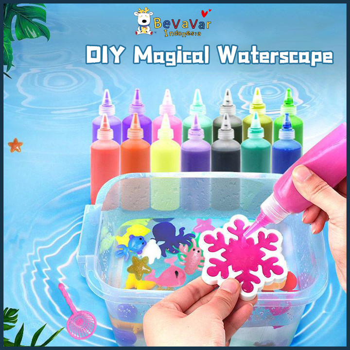 BEVAVAR Mainan air DIY mainan Magical Waterscape jelly  Mainan edukasi anak