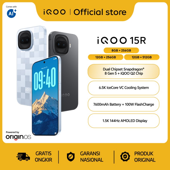 [NEW LAUNCH] vivo iQOO 15R, Snapdragon 8 Gen 5, 6.5K VC Cooling System, 7600mAh 