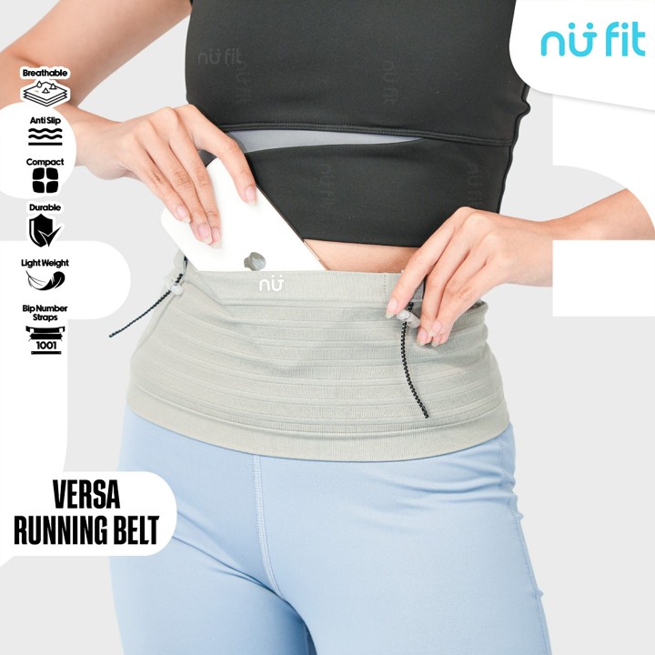 Nu Fit - (HITAM DAN ABU) Versa Running Belt - Tas Lari Unise