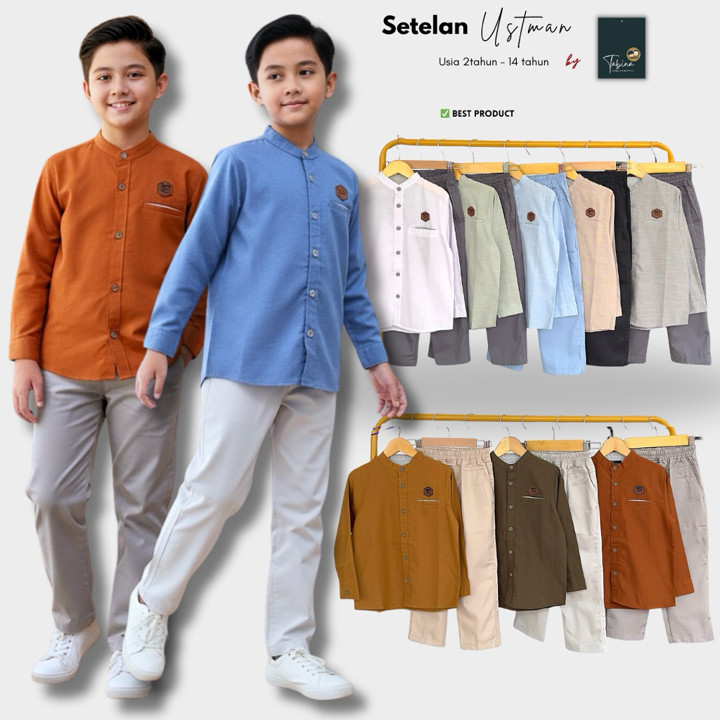 Setelan Kemeja Koko Anak Laki Laki sampai Remaja Lengan Panj