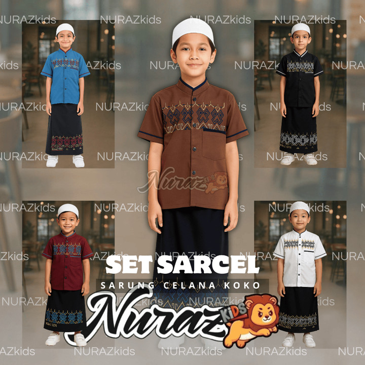 NURAZ KIDS SET SARCEL (SARUNG CELANA KOKO) Anak Usia 1-10 Ta