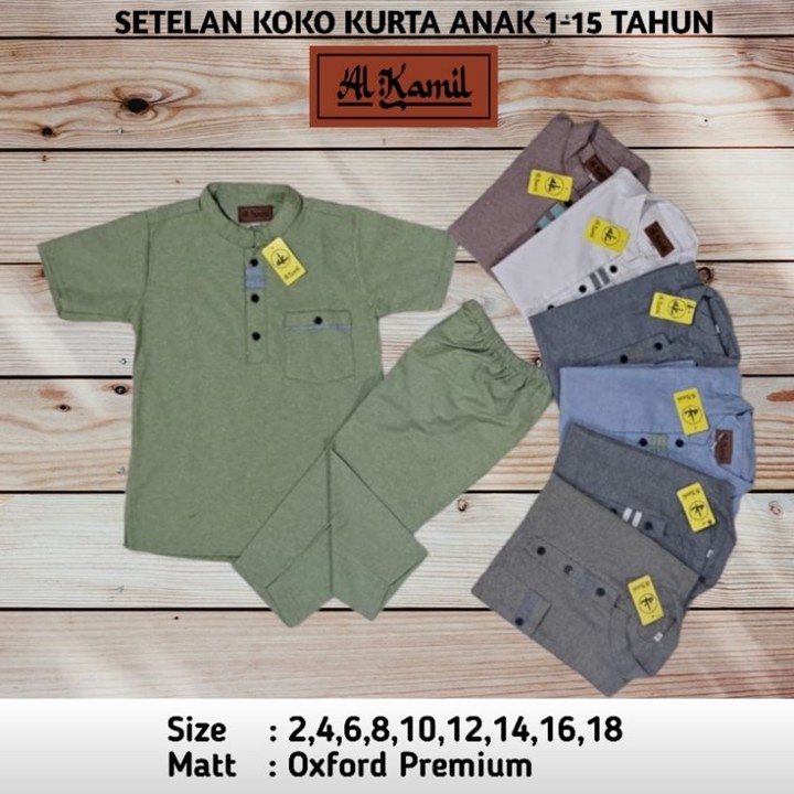 SETELAN KOKO KURTA ANAK 1-15 TAHUN || BAHAN OXFORD PREMIUM