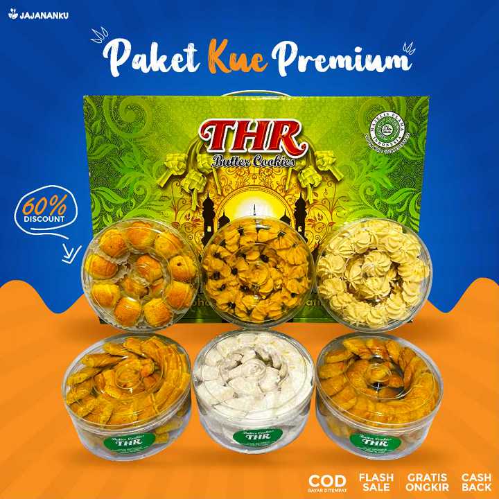 Paket Kue Lebaran Thr Besar Isi 6 Nastar Coklat Putri Salju 