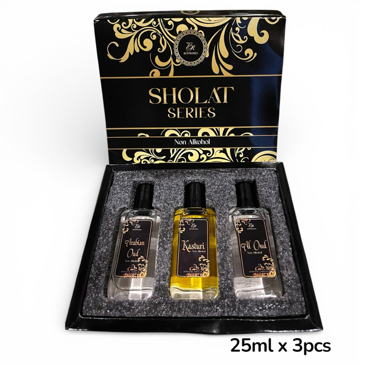 Boyroses Parfum Sholat Series Kasturi Arabian Oud Paket 3pcs