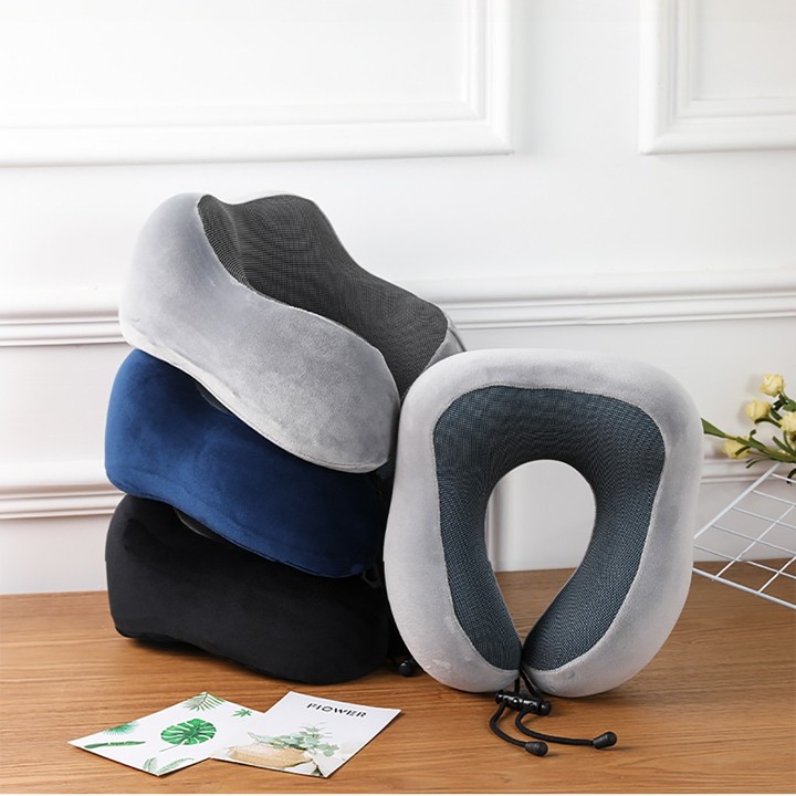 Autoshopee Bantal Leher U shape U-Shape Foldable Travel Neck