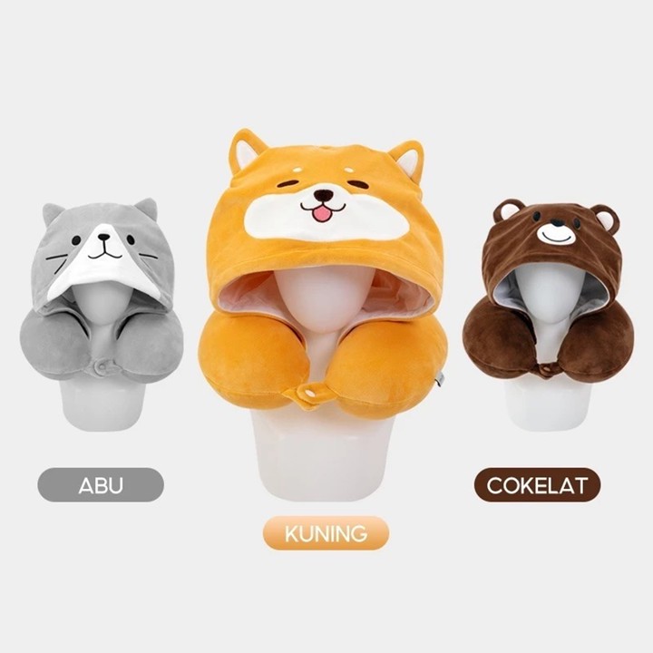 Alba Sol Hooded Neck Pillow Bantal Leher kancing / bantal tr