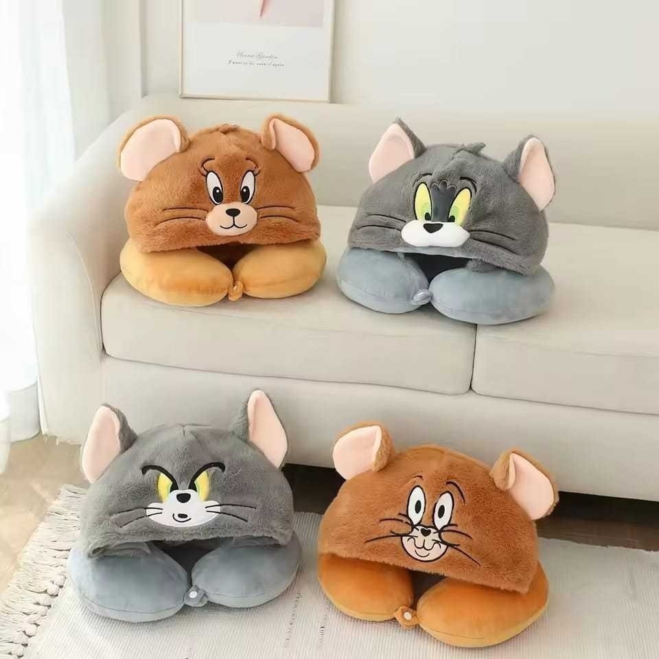 Bantal Leher Karakter Tom & Jerry Hoodie – Sandaran Perjalan