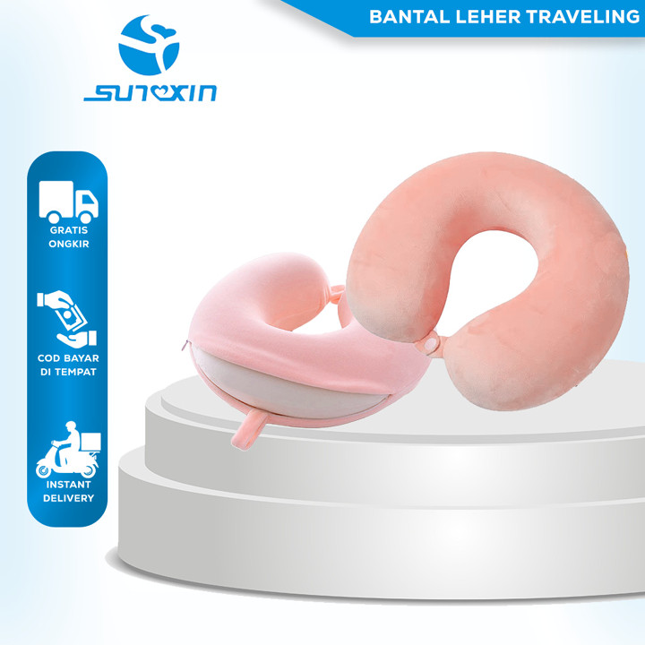SUNXIN Bantal Solid Color 006 Bantal Leher U-shaped Neck Pil